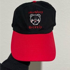 Black and Red Naughty Grizzly Cap